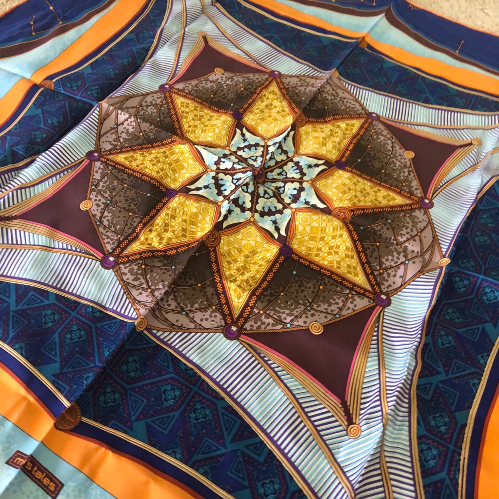 Brand New Blue Scarf 100 Silk